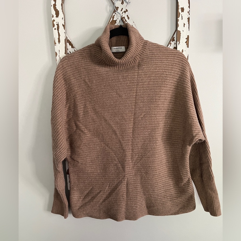 Babaton Aritzia Dumont Turtleneck Ribbed Dolman Sleeve Sweater Size Small